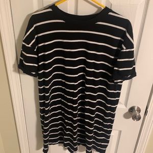 black and white stripped T-shirt dress